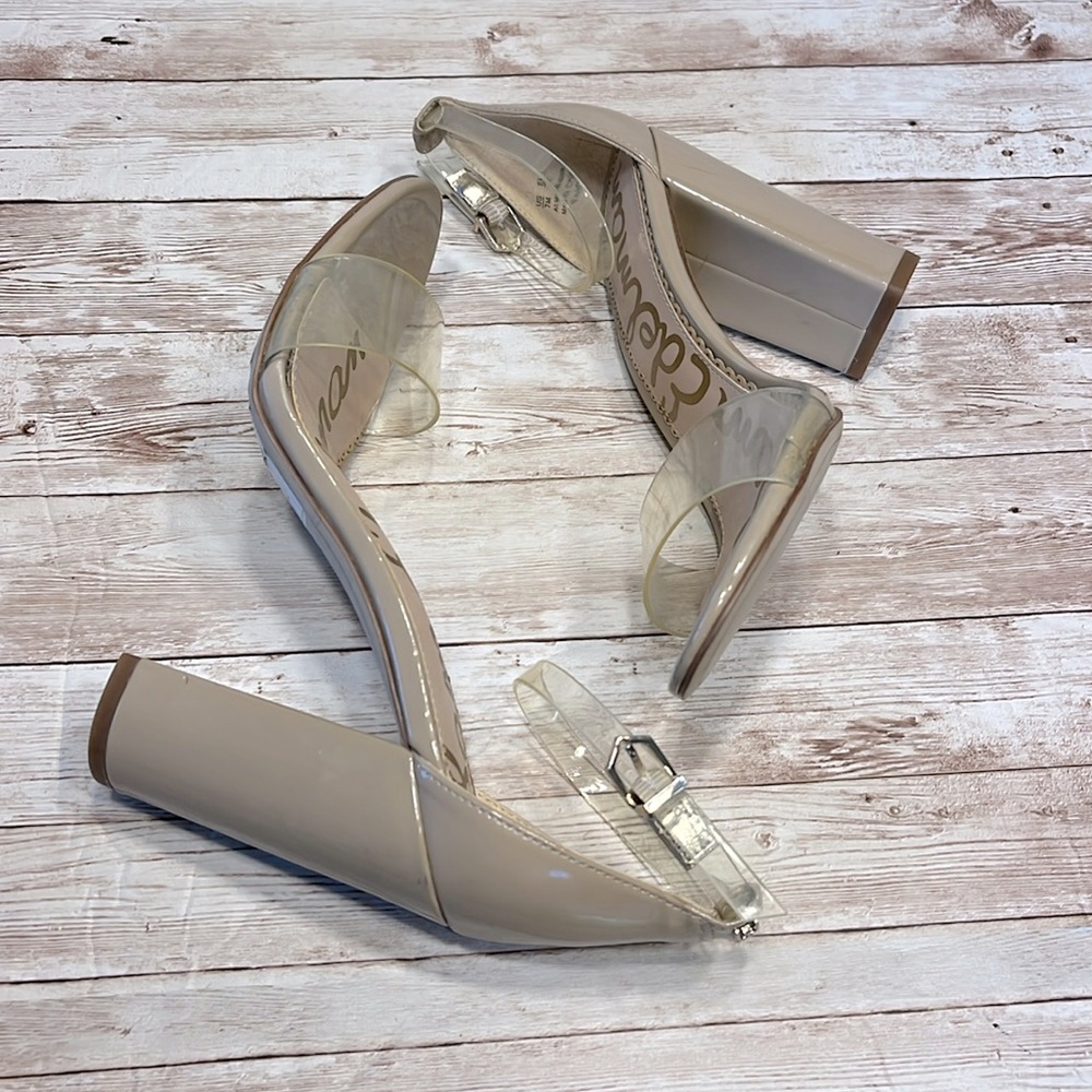 Sam Edelman Yuro Clear Nude Heels Size 7M